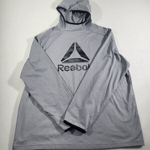 Reebok Hoodie Mens Size XXL Activewear Pullover Long Sleeve Gray